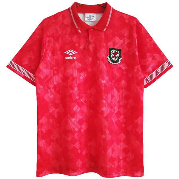 Wales Maglia storica da calcio del Galles prima maglia da calcio sportiva da uomo maillot match rossa 1990-1992